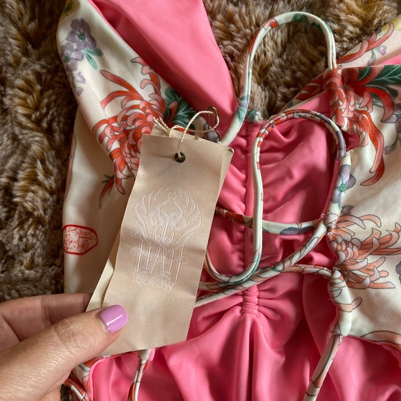 NWT Hah Swim floral one piece swimsuit with cutouts - Picture 10 of 10